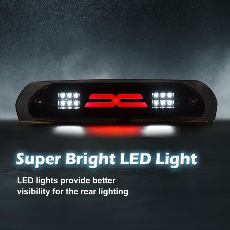 GPLUS LED Third Brake Light Compatible With Dodge RAM 2002 2003 2004 2005 2006 2007 2008 2009, 3RD LED Bar Brake/Cargo Light,Type X Smoky lens Black Housing - Image 5